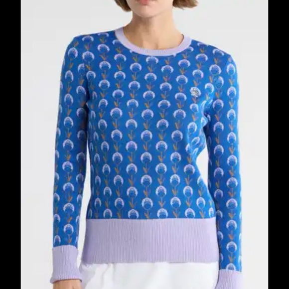 Original Penguin Veronica Blue and Lavender Women's Sweater sz xxl crew neck - Picture 1 of 7